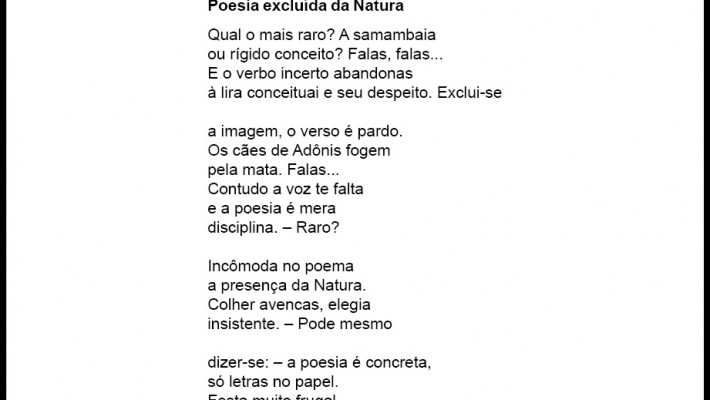 Poesia excluída da Natura