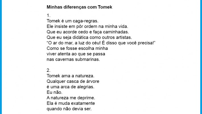 Minhas diferenças com Tomek