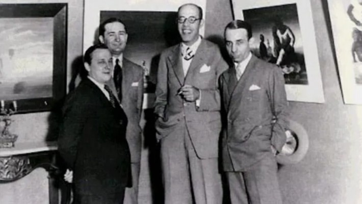 Mário de Andrade (de óculos), em companhia de Candido Portinari, Antonio Bento e Rodrigo Melo Franco, em 1936.