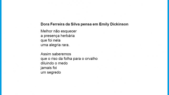 Dora Ferreira da Silva pensa em Emily Dickinson