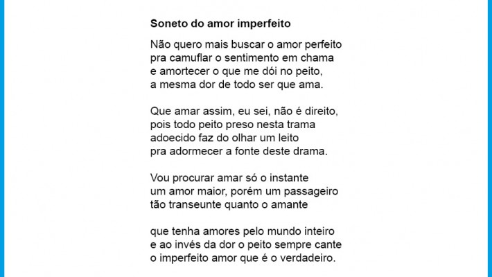 Soneto do amor imperfeito