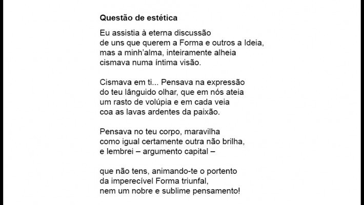 Questão de estética