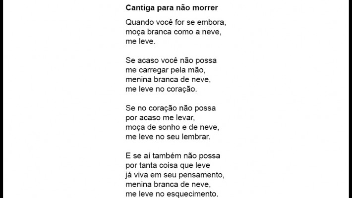 Cantiga para não morrer