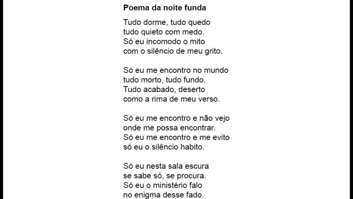 Poema da noite funda