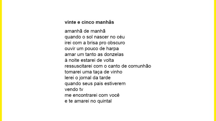 vinte e cinco manhãs