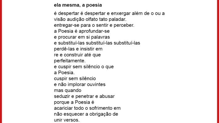 ela mesma,  a poesia