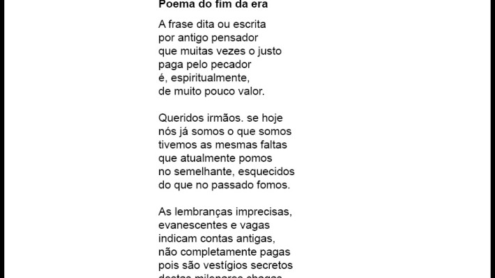 Poema do fim da era