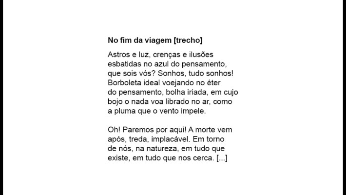 No fim da viagem [trecho]