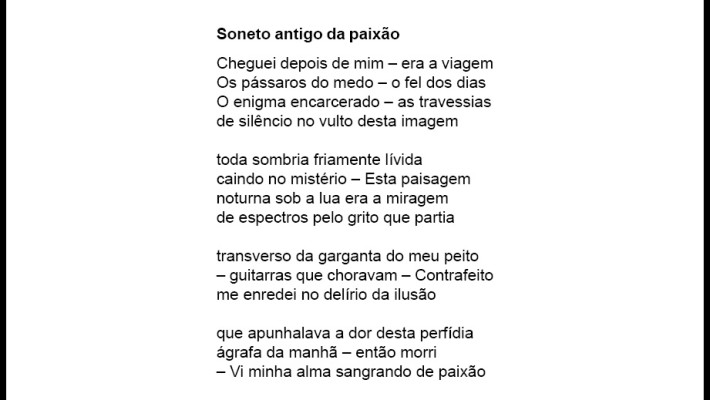 Soneto antigo da paixão