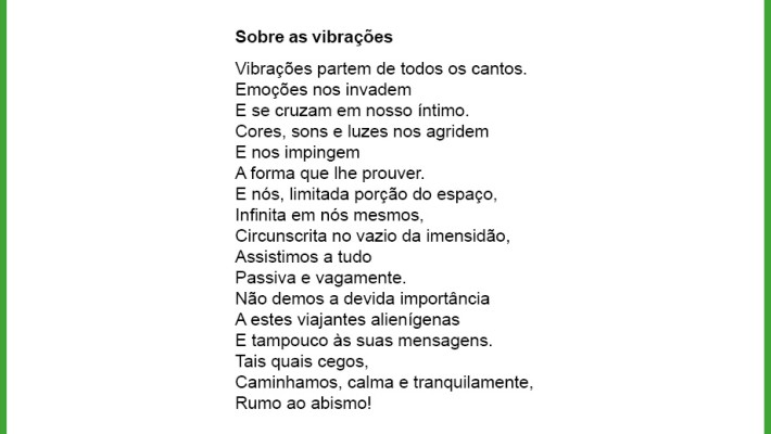Sobre as vibrações