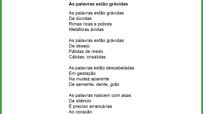 As palavras estão grávidas