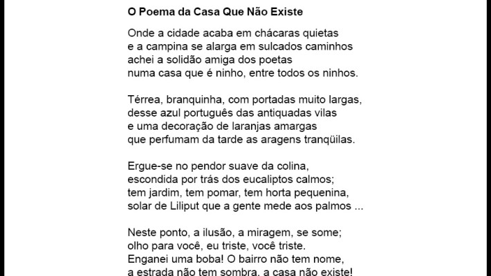O Poema da Casa Que Não Existe