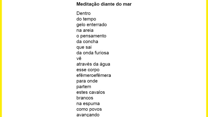Meditação diante do mar