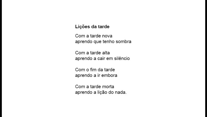 Lições da tarde