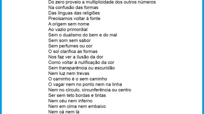 A serenidade do zero