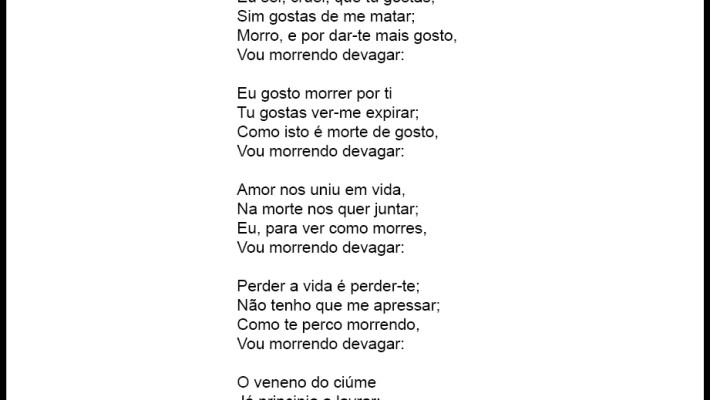 Vou morrendo devagar [trecho]