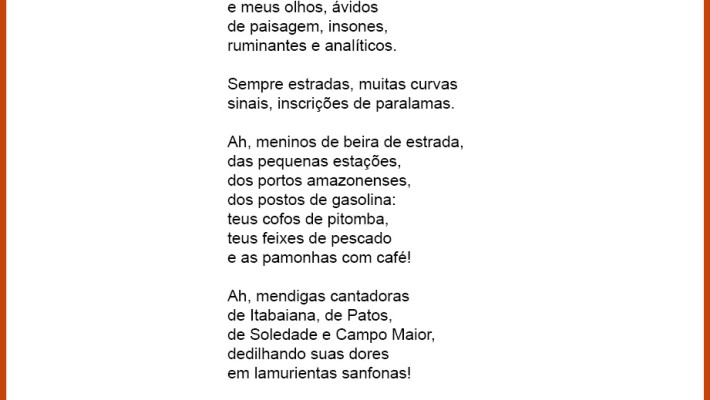 Árido sabor das estradas [trecho]